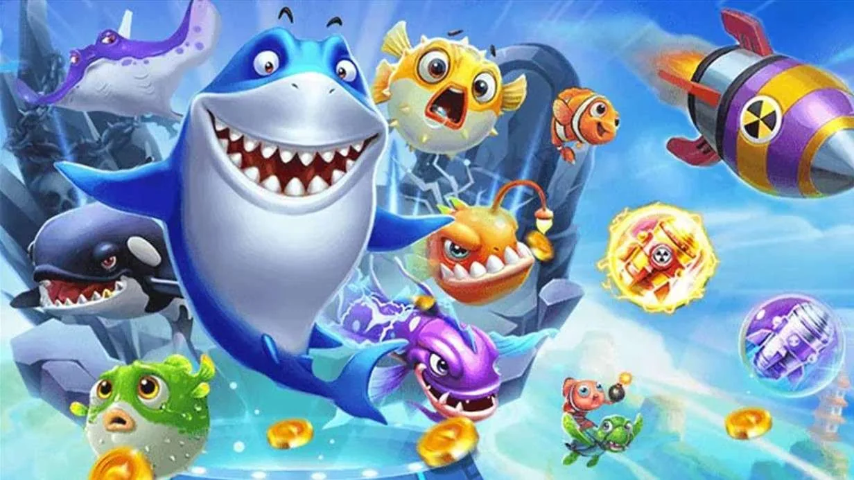 Layar permainan tembak ikan FUNGAME777 dengan target bawah laut dan meriam