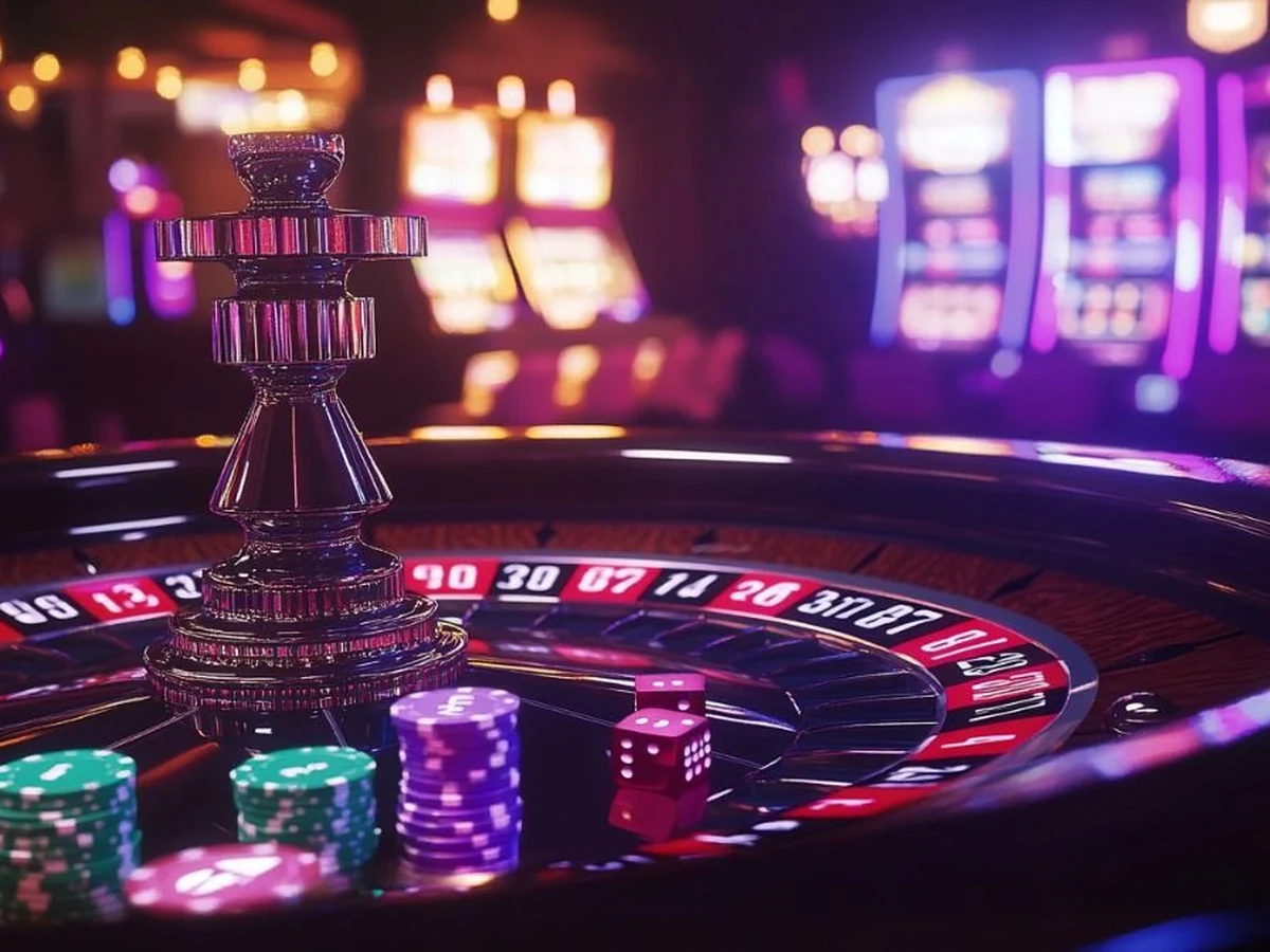 Tampilan visual permainan slot dengan reel dan simbol berwarna