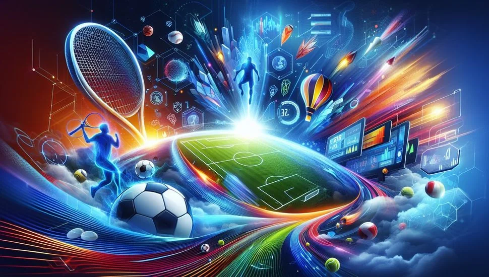 Ilustrasi layar pertandingan olahraga dengan informasi event
